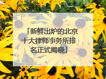 新鲜出炉的北京十大律师事务所排名正式揭晓