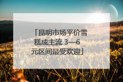 昆明市场平价雪糕成主流 3—6元区间最受欢迎