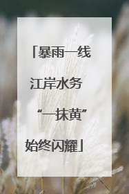 暴雨一线 江岸水务“一抹黄”始终闪耀