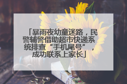 暴雨夜幼童迷路，民警辅警借助超市快递系统排查“手机尾号”，成功联系上家长