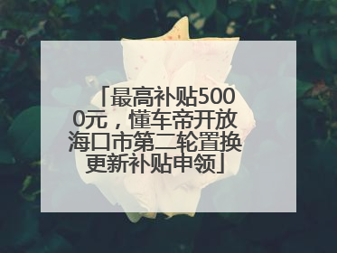 最高补贴5000元，懂车帝开放海口市第二轮置换更新补贴申领
