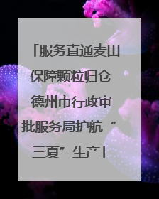 服务直通麦田 保障颗粒归仓 德州市行政审批服务局护航“三夏”生产