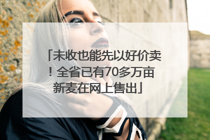 未收也能先以好价卖！全省已有70多万亩新麦在网上售出