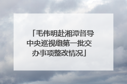 毛伟明赴湘潭督导中央巡视组第一批交办事项整改情况