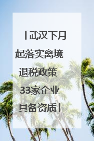 武汉下月起落实离境退税政策 33家企业具备资质