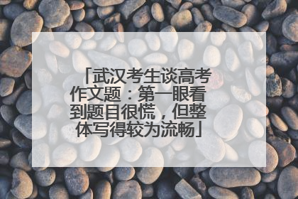 武汉考生谈高考作文题：第一眼看到题目很慌，但整体写得较为流畅