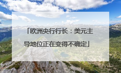 欧洲央行行长：美元主导地位正在变得不确定