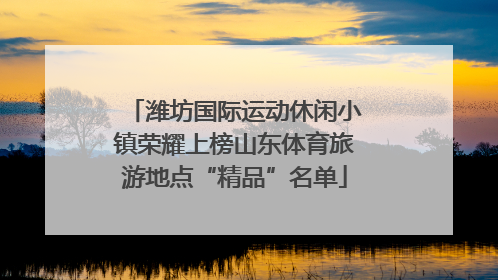 潍坊国际运动休闲小镇荣耀上榜山东体育旅游地点“精品”名单