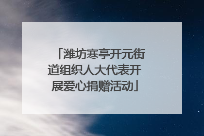 潍坊寒亭开元街道组织人大代表开展爱心捐赠活动