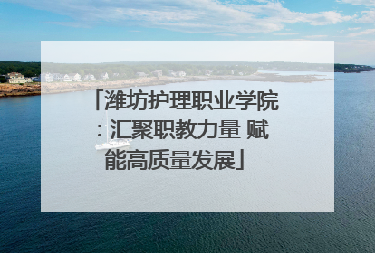 潍坊护理职业学院：汇聚职教力量 赋能高质量发展