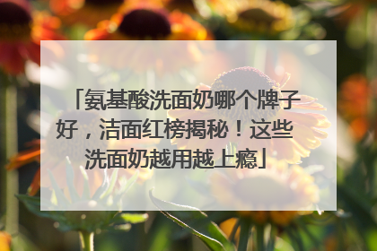 氨基酸洗面奶哪个牌子好，洁面红榜揭秘！这些洗面奶越用越上瘾