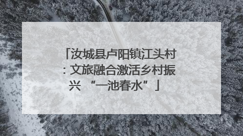 汝城县卢阳镇江头村：文旅融合激活乡村振兴 “一池春水”