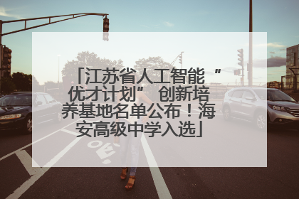 江苏省人工智能“优才计划” 创新培养基地名单公布！海安高级中学入选