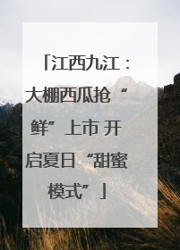 江西九江：大棚西瓜抢“鲜”上市 开启夏日“甜蜜模式”
