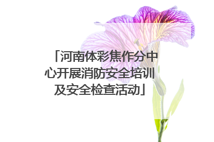 河南体彩焦作分中心开展消防安全培训及安全检查活动