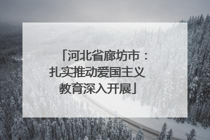 河北省廊坊市：扎实推动爱国主义教育深入开展