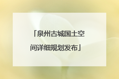 泉州古城国土空间详细规划发布