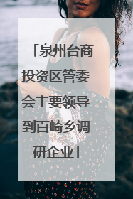 泉州台商投资区管委会主要领导到百崎乡调研企业