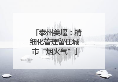 泰州姜堰：精细化管理留住城市“烟火气”