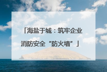 海盐于城：筑牢企业消防安全“防火墙”