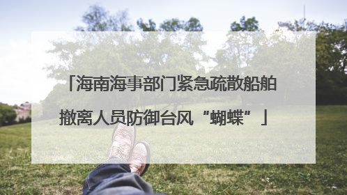 海南海事部门紧急疏散船舶撤离人员防御台风“蝴蝶”