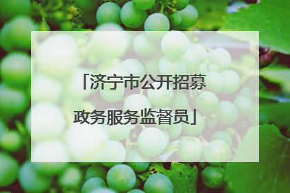 济宁市公开招募政务服务监督员