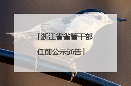 浙江省省管干部任前公示通告