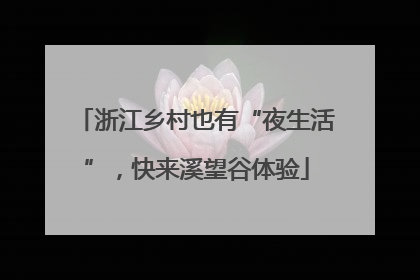 浙江乡村也有“夜生活”，快来溪望谷体验
