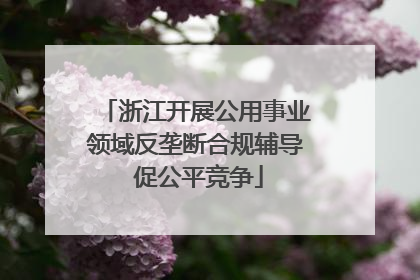 浙江开展公用事业领域反垄断合规辅导 促公平竞争