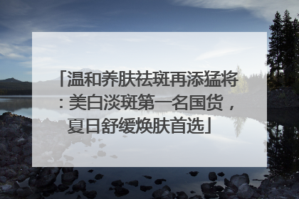 温和养肤祛斑再添猛将：美白淡斑第一名国货，夏日舒缓焕肤首选