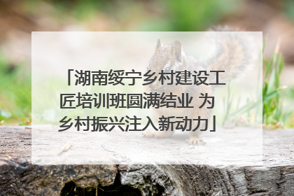 湖南绥宁乡村建设工匠培训班圆满结业 为乡村振兴注入新动力