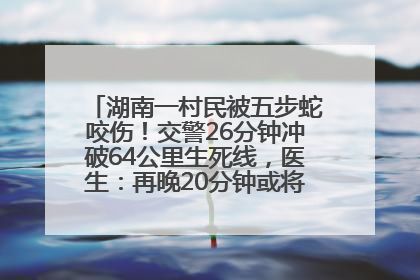 湖南一村民被五步蛇咬伤！交警26分钟冲破64公里生死线，医生：再晚20分钟或将呼吸肌麻痹