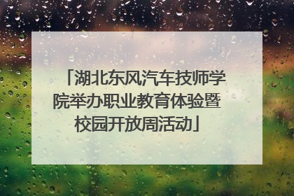 湖北东风汽车技师学院举办职业教育体验暨校园开放周活动