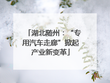湖北随州：“专用汽车走廊”掀起产业新变革