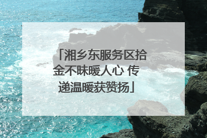 湘乡东服务区拾金不昧暖人心 传递温暖获赞扬