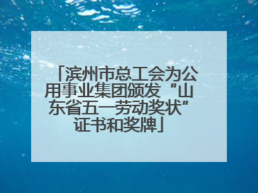 滨州市总工会为公用事业集团颁发“山东省五一劳动奖状”证书和奖牌