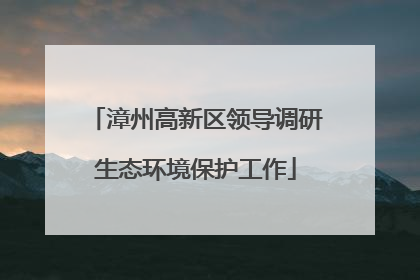 漳州高新区领导调研生态环境保护工作