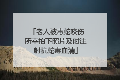 老人被毒蛇咬伤 所幸拍下照片及时注射抗蛇毒血清