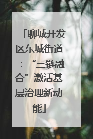 聊城开发区东城街道：“三链融合”激活基层治理新动能