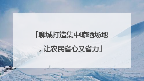 聊城打造集中晾晒场地，让农民省心又省力