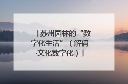 苏州园林的“数字化生活”（解码·文化数字化）