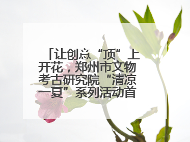 让创意“顶”上开花，郑州市文物考古研究院“清凉一夏”系列活动首场开展