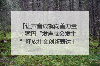让声音成就向善力量：猛玛“发声就会发生”释放社会创新表达
