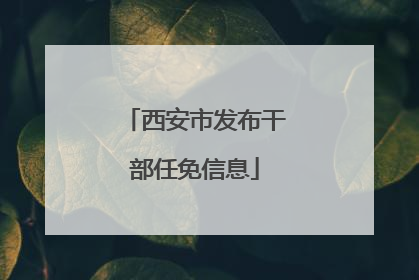 西安市发布干部任免信息
