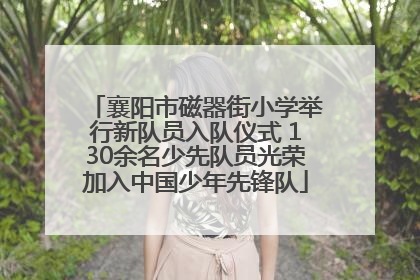 襄阳市磁器街小学举行新队员入队仪式 130余名少先队员光荣加入中国少年先锋队