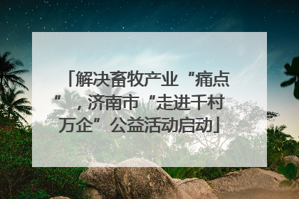 解决畜牧产业“痛点”，济南市“走进千村万企”公益活动启动