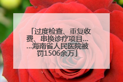 过度检查、重复收费、串换诊疗项目……海南省人民医院被罚1506余万
