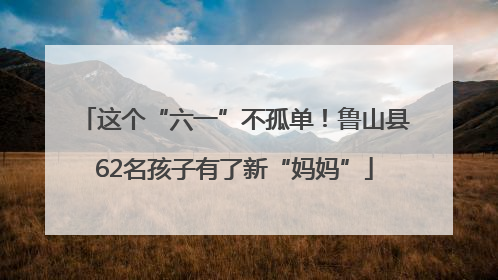 这个“六一”不孤单！鲁山县62名孩子有了新“妈妈”