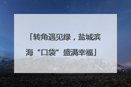 转角遇见绿，盐城滨海“口袋”盛满幸福
