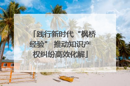 践行新时代“枫桥经验” 推动知识产权纠纷高效化解